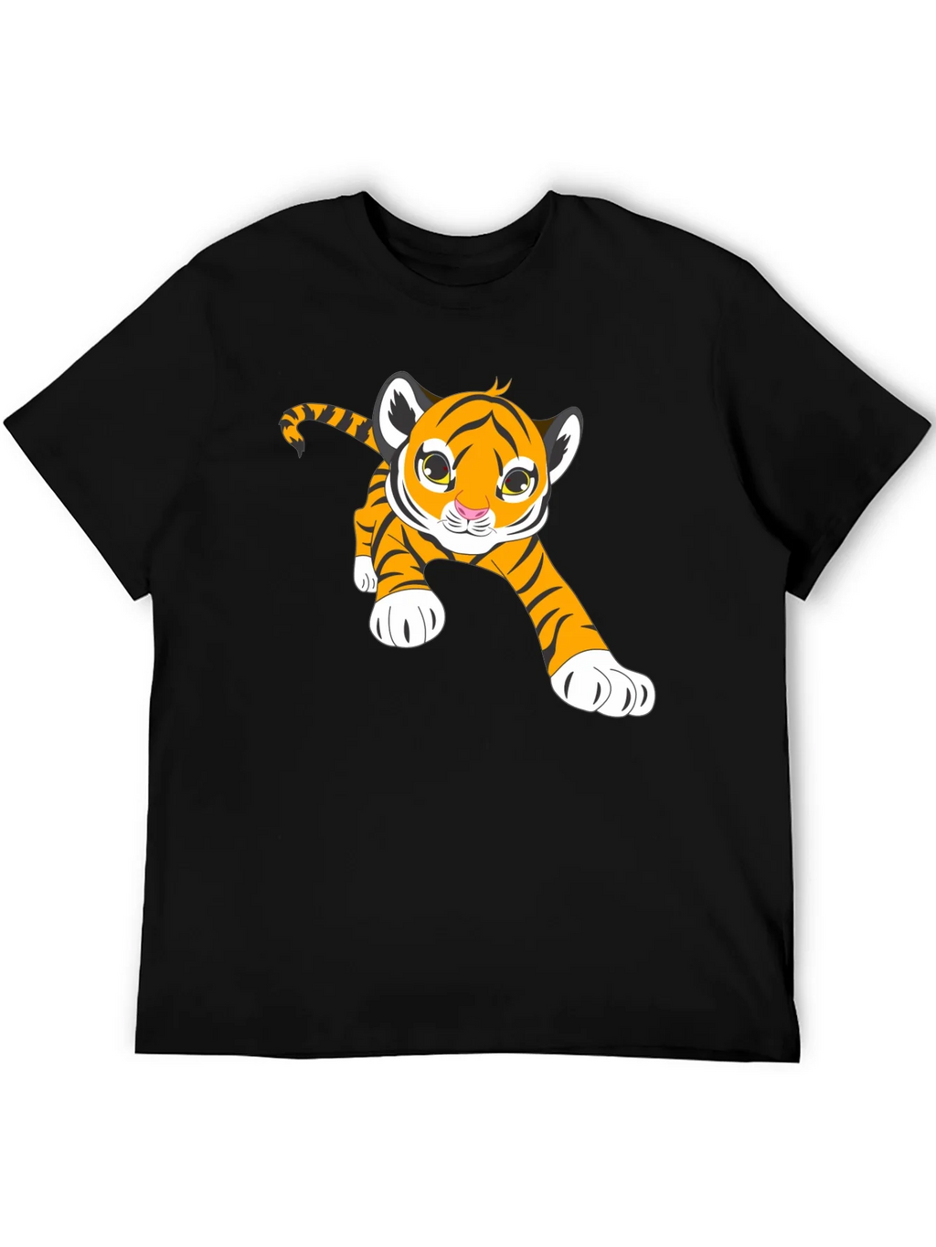 Cute Tiger Cub Graphic T-Shirt - Black product image 2