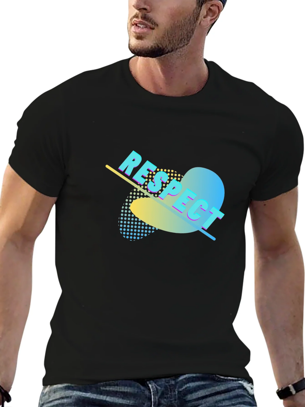 Respect Graphic Print Black T-Shirt product image 6