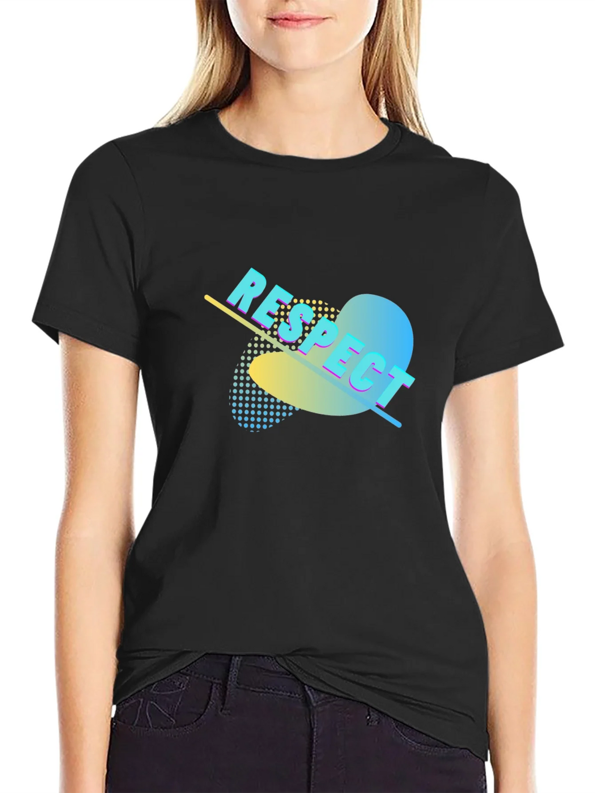 Respect Graphic Print Black T-Shirt product image 2