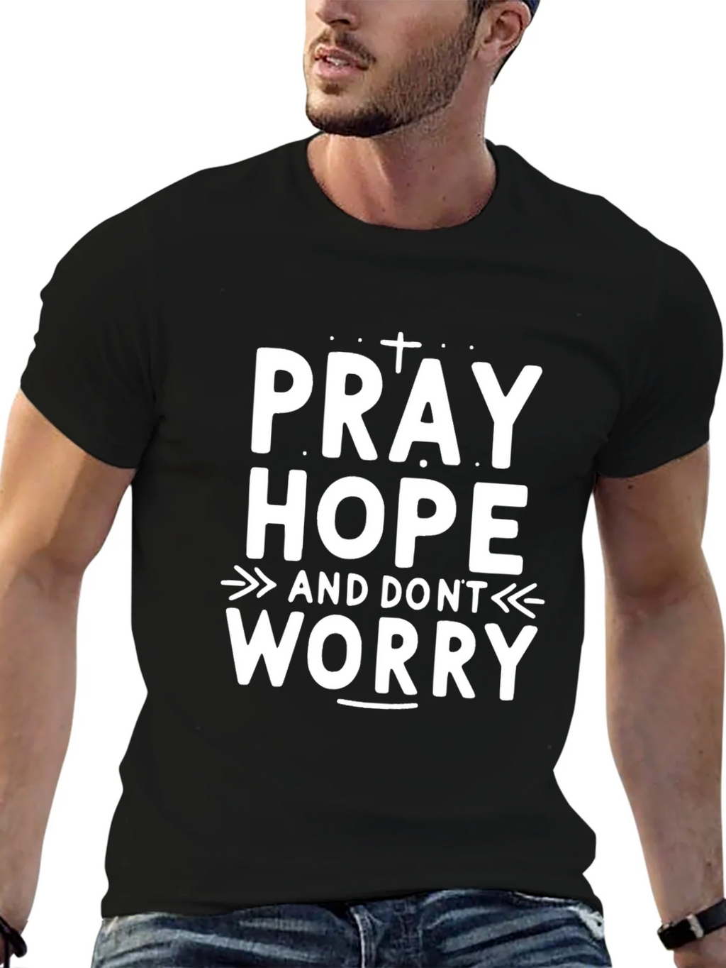 Pray Hope Dont Worry Graphic T-Shirt product image 6