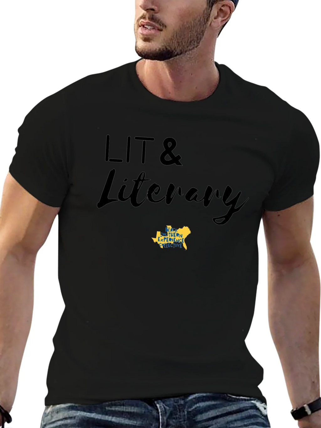 LIT & Literary Black Cotton Blend T-Shirt product image 6