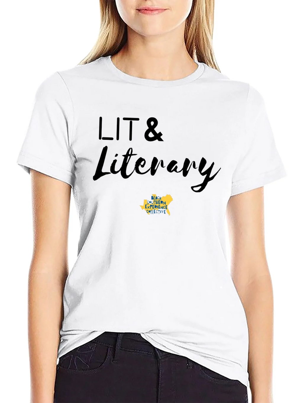 LIT & Literary Black Cotton Blend T-Shirt product image 8