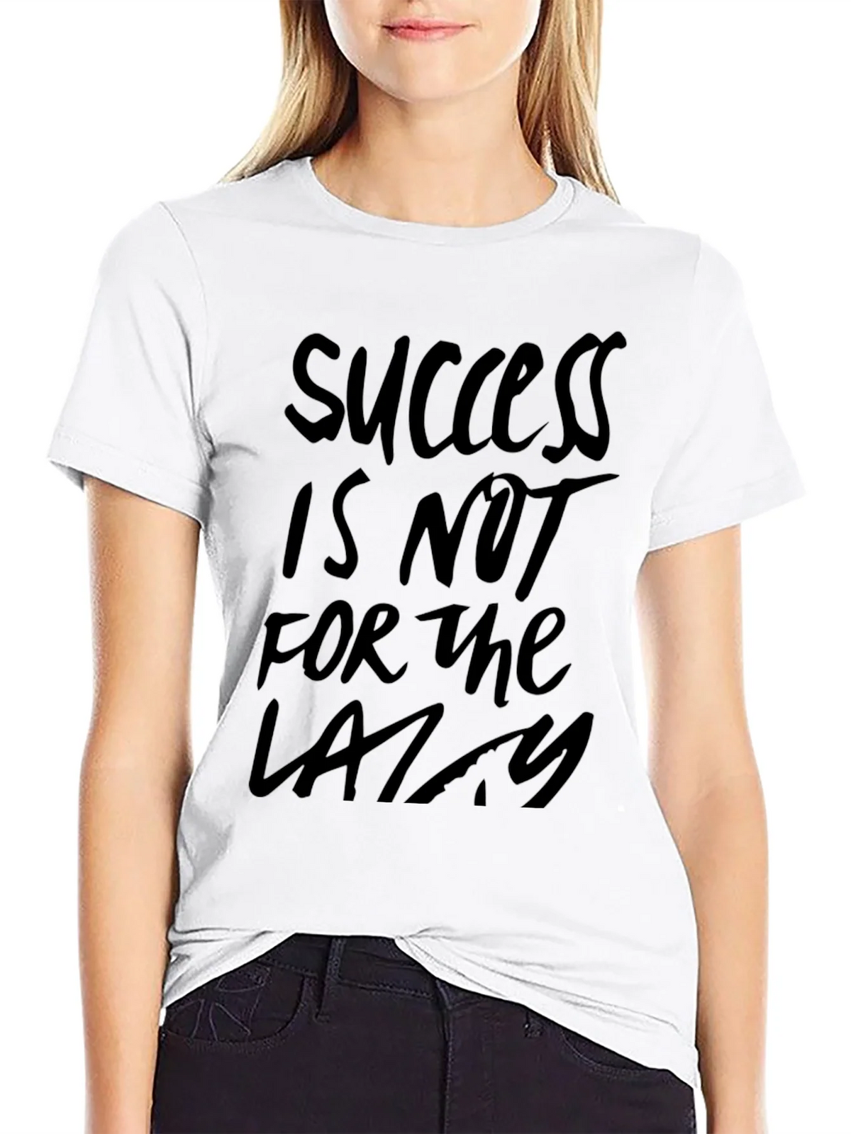 Success Not for Lazy Black Graphic Tee - Motivational product image 8