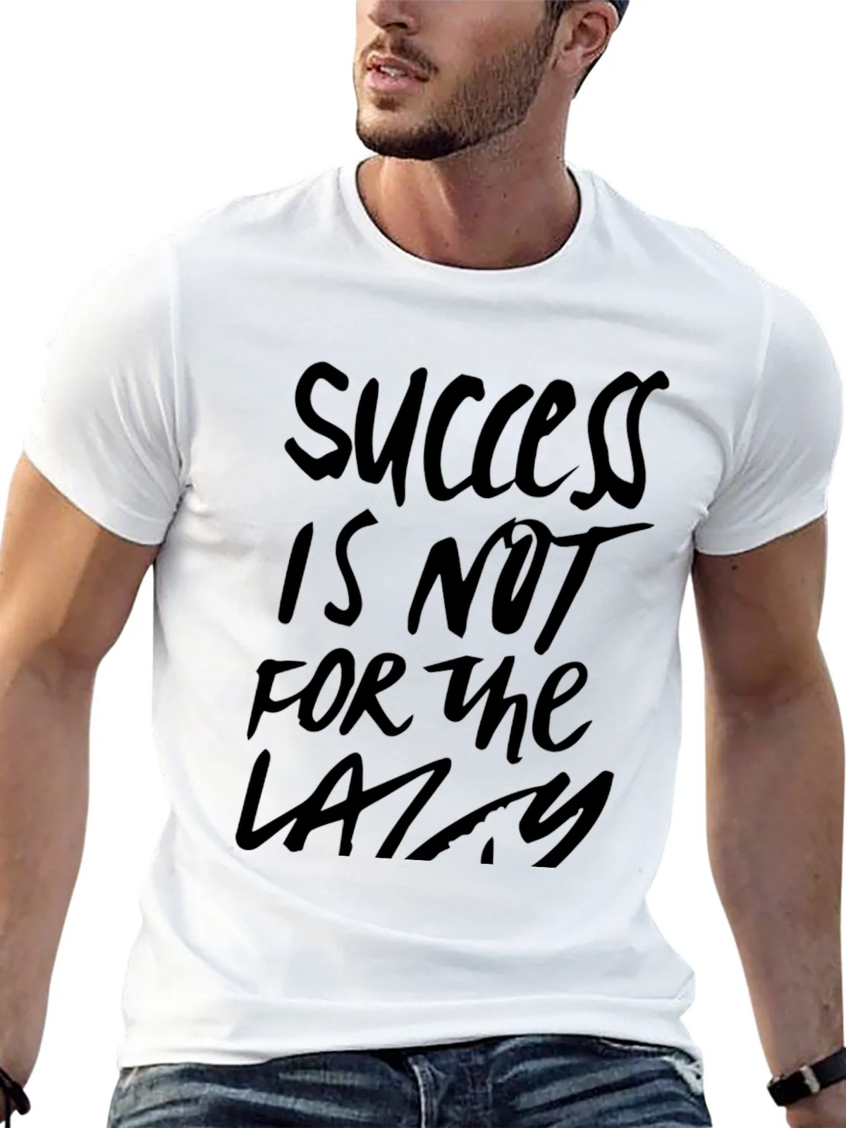Success Not for Lazy Black Graphic Tee - Motivational product image 12
