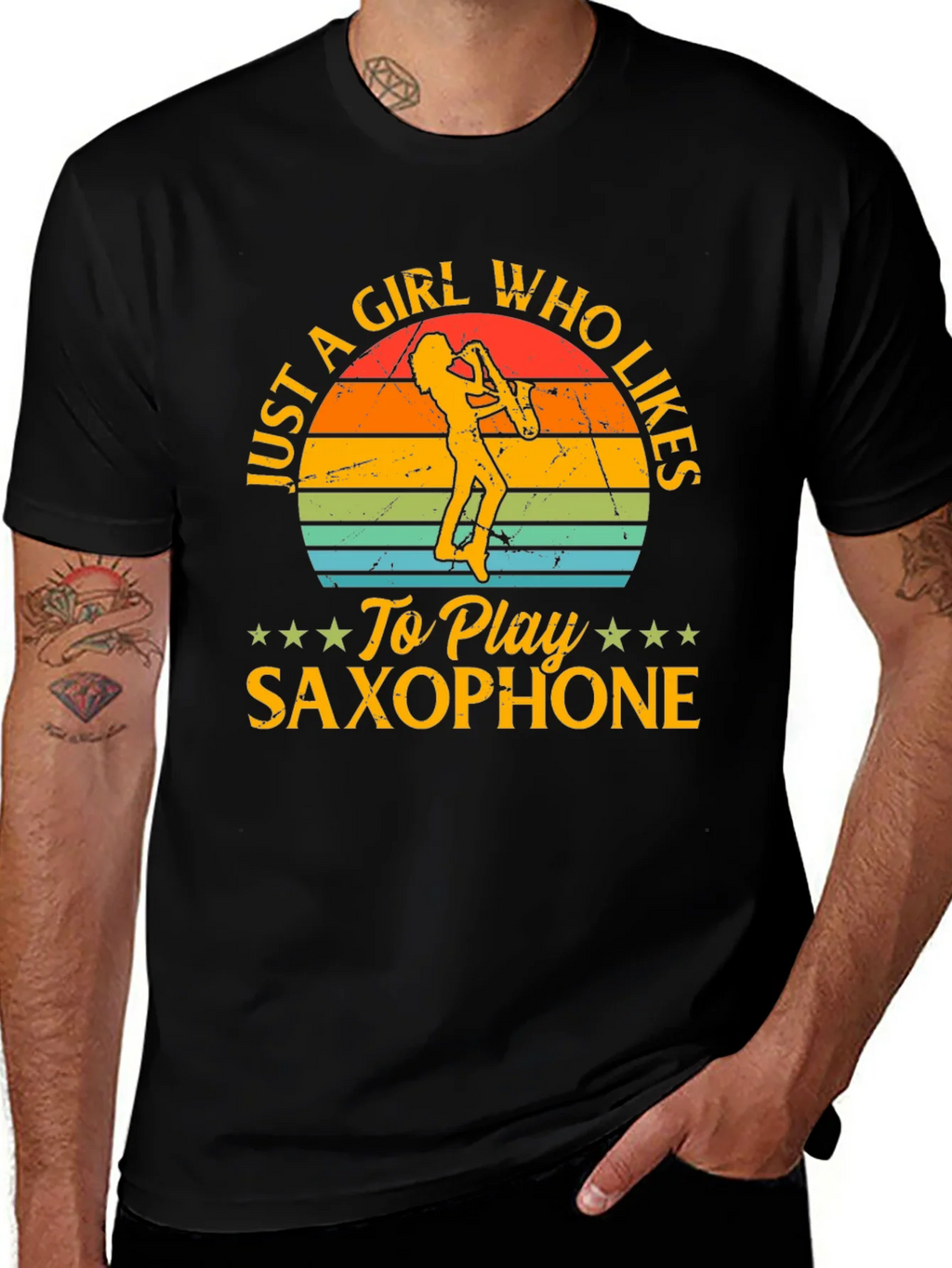 Saxophone Girl T-Shirt - Music Lover Tee product image 1