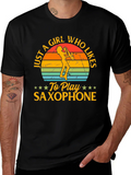 Saxophone Girl T-Shirt - Music Lover Tee product image 1