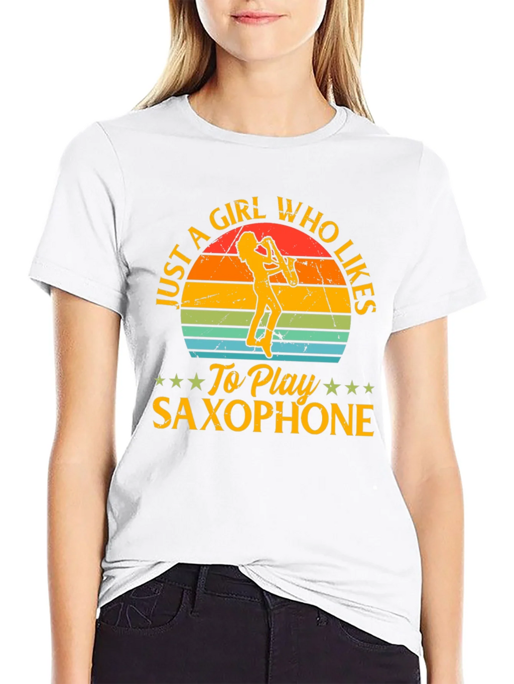 Saxophone Girl T-Shirt - Music Lover Tee product image 8