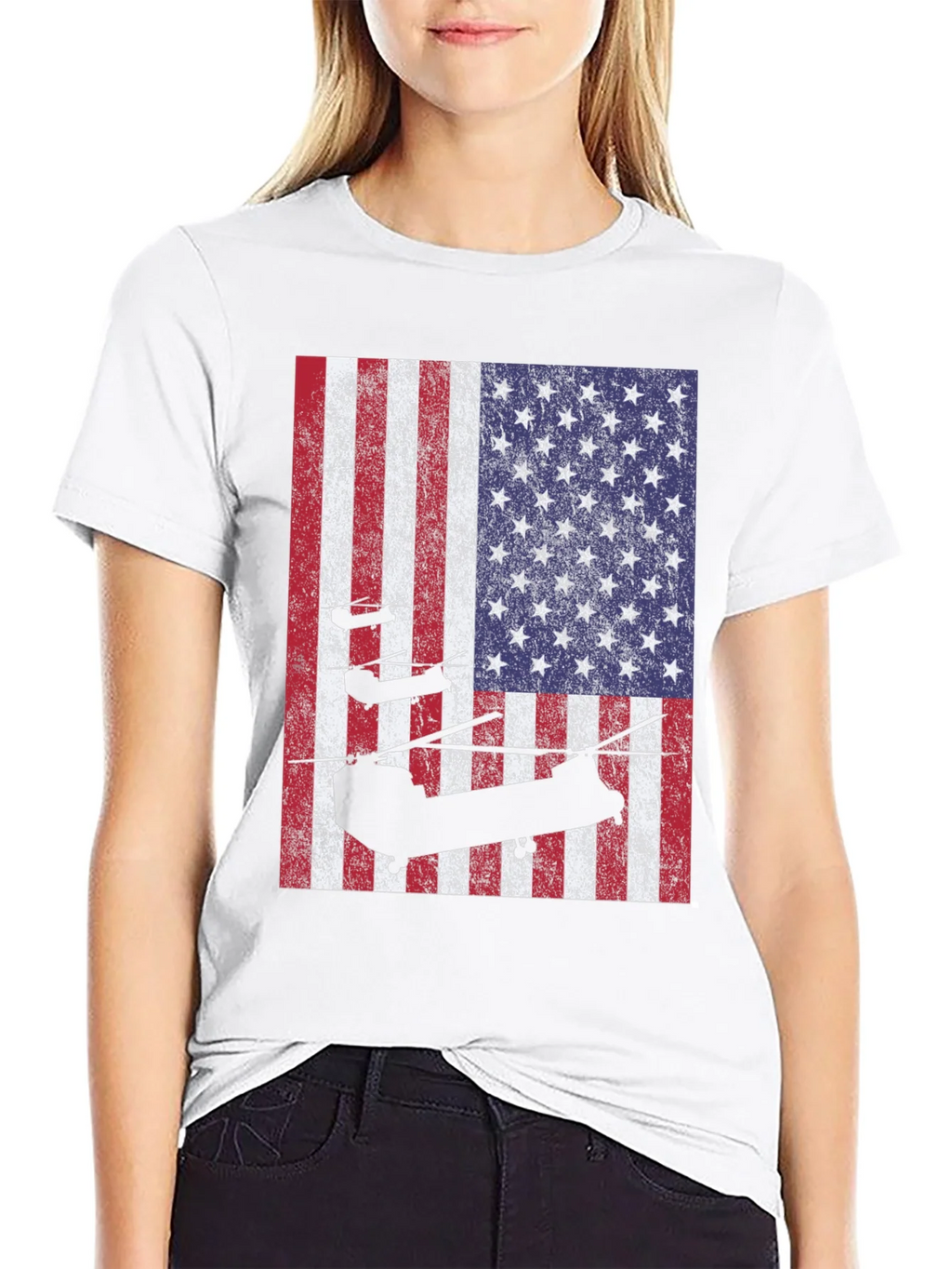 American Flag Helicopter T-Shirt product image 8