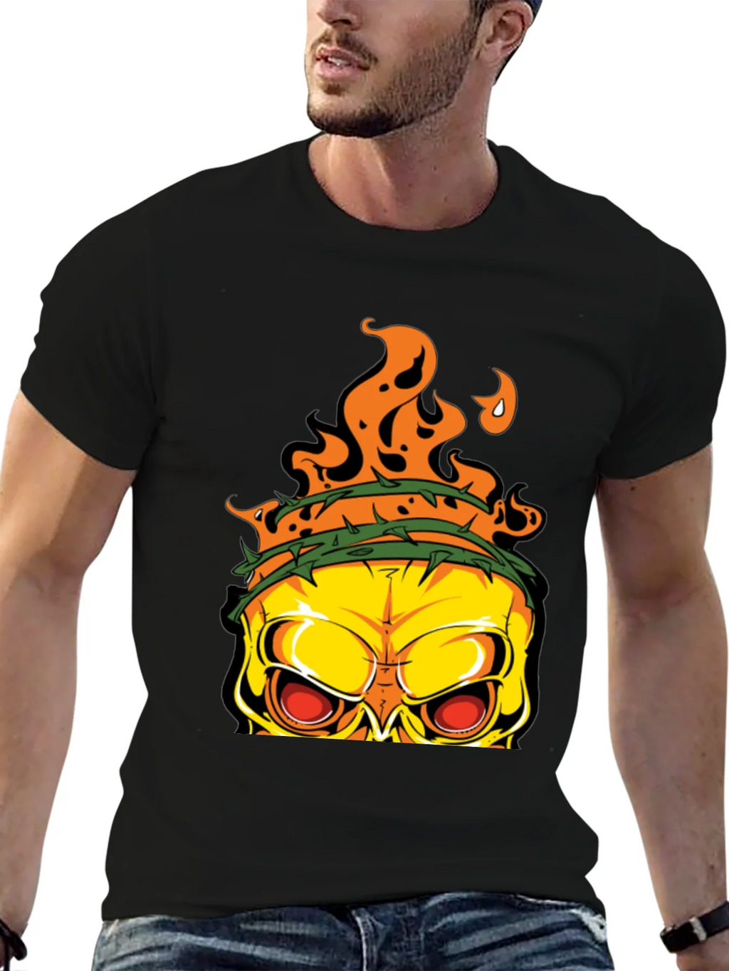 Edgy Skull Graphic T-Shirt - Mens Black Tee product image 6