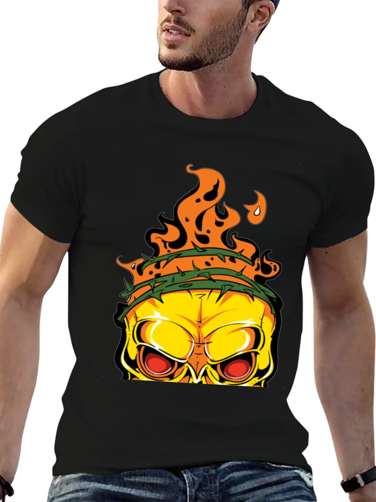 Edgy Skull Graphic T-Shirt - Mens Black Tee product image 6
