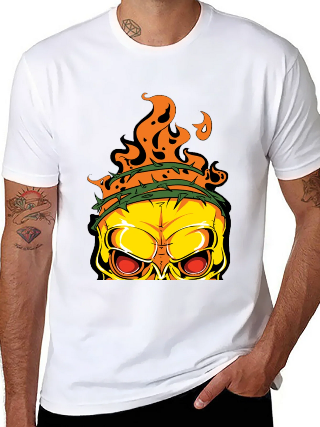 Edgy Skull Graphic T-Shirt - Mens Black Tee product image 7