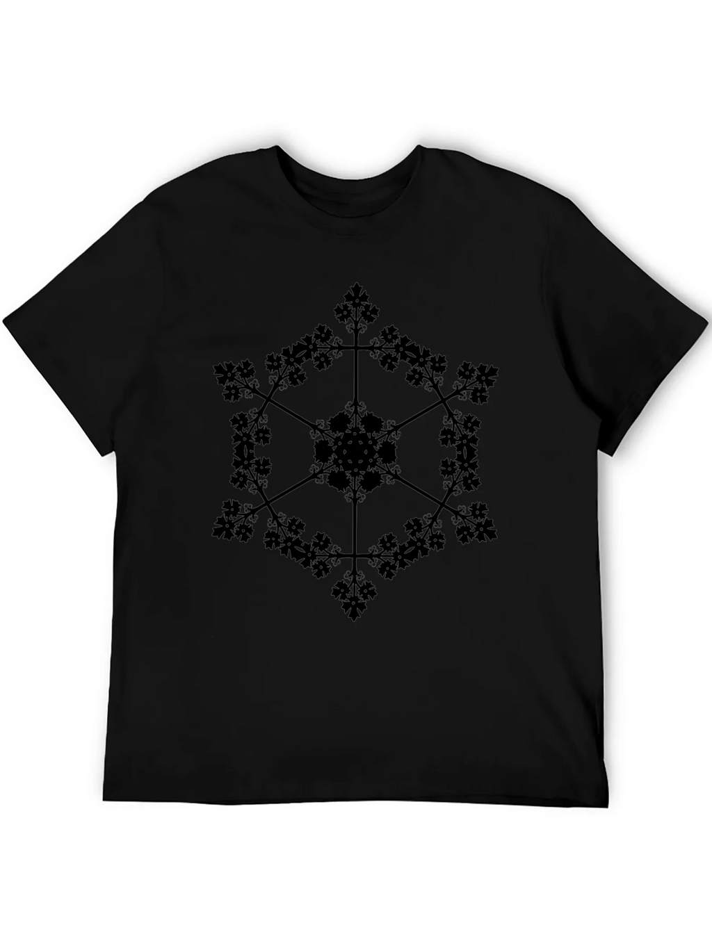 Geometric Botanical Black Graphic T-Shirt product image 5