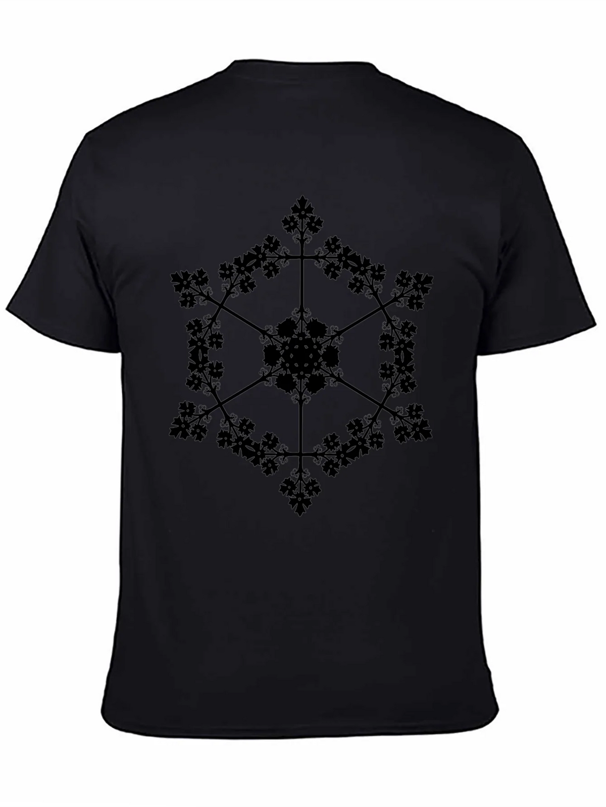 Geometric Botanical Black Graphic T-Shirt product image 4