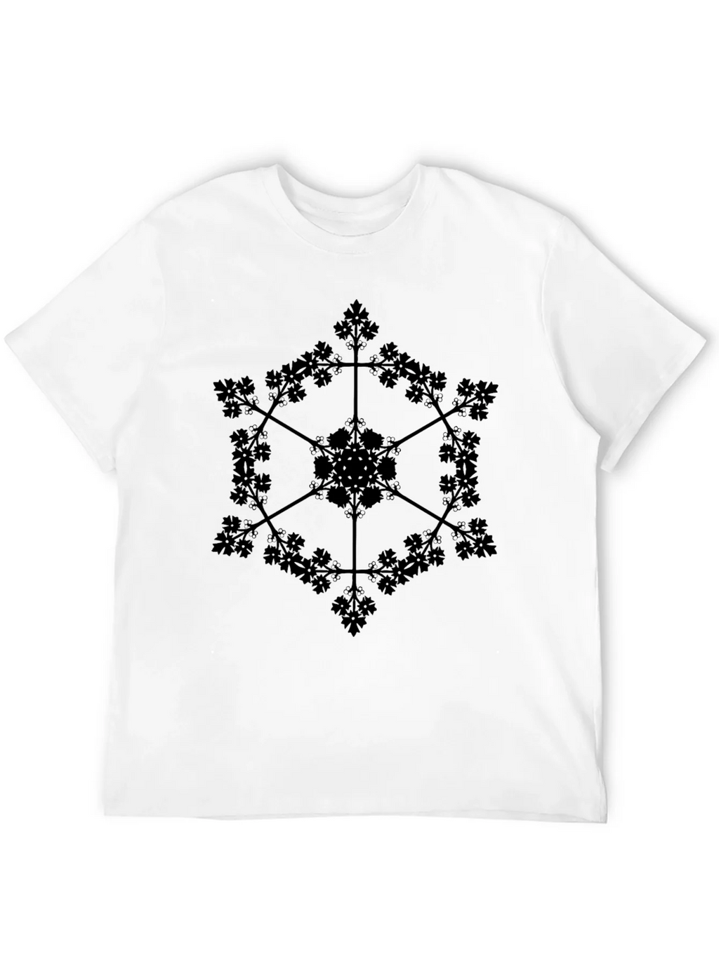 Geometric Botanical Black Graphic T-Shirt product image 11