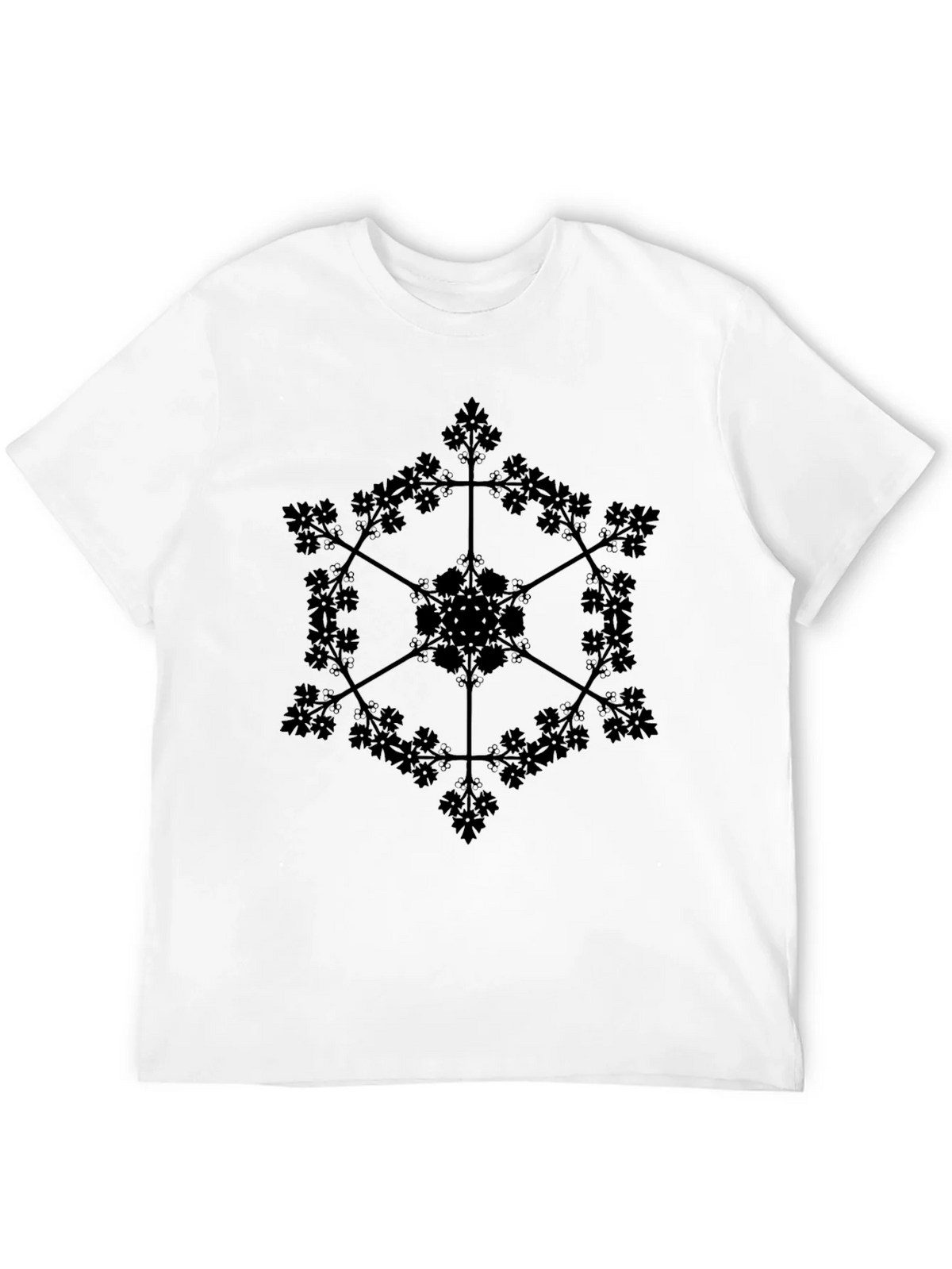 Geometric Botanical Black Graphic T-Shirt product image 11