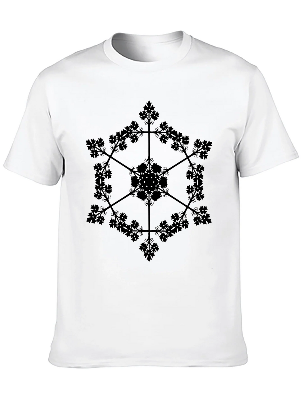 Geometric Botanical Black Graphic T-Shirt product image 9