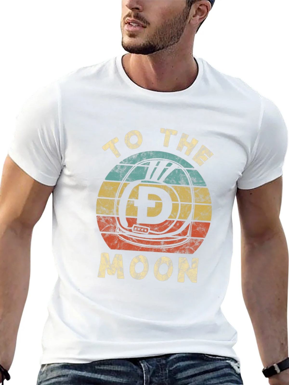 Retro Dogecoin To The Moon Graphic T-Shirt product image 12