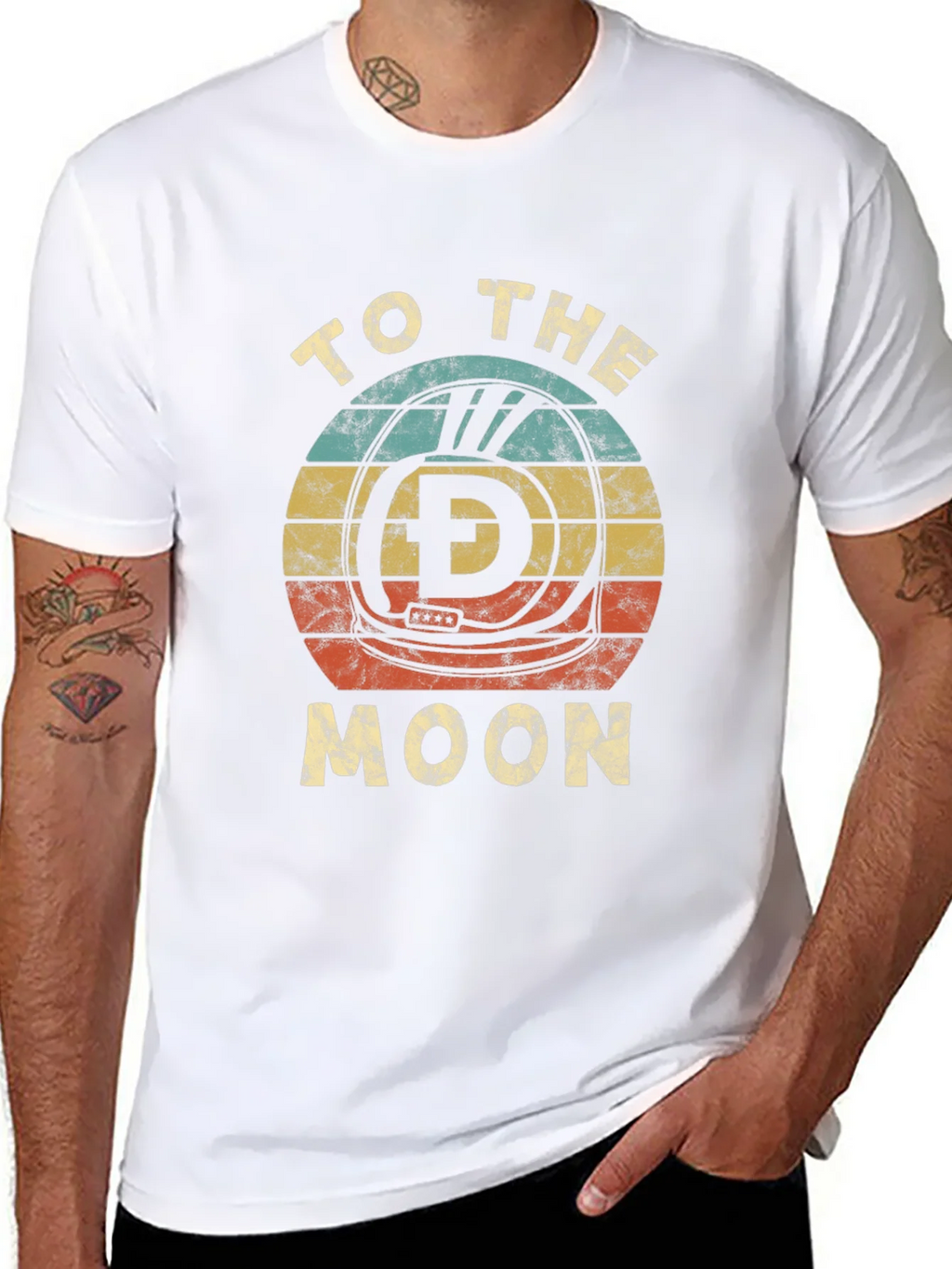 Retro Dogecoin To The Moon Graphic T-Shirt product image 7