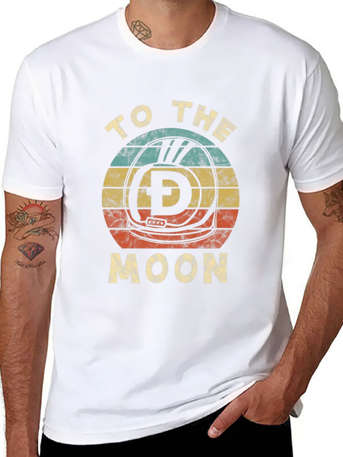 Retro Dogecoin To The Moon Graphic T-Shirt product image 7