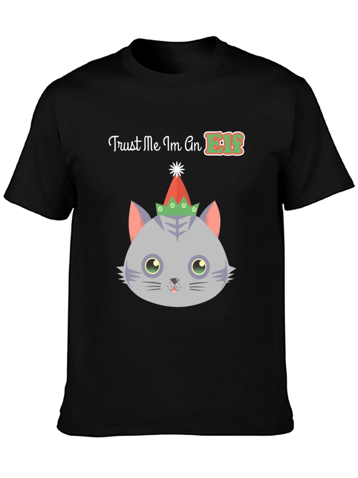 Trust Me Im An Elf Cat Christmas T-Shirt product image 3