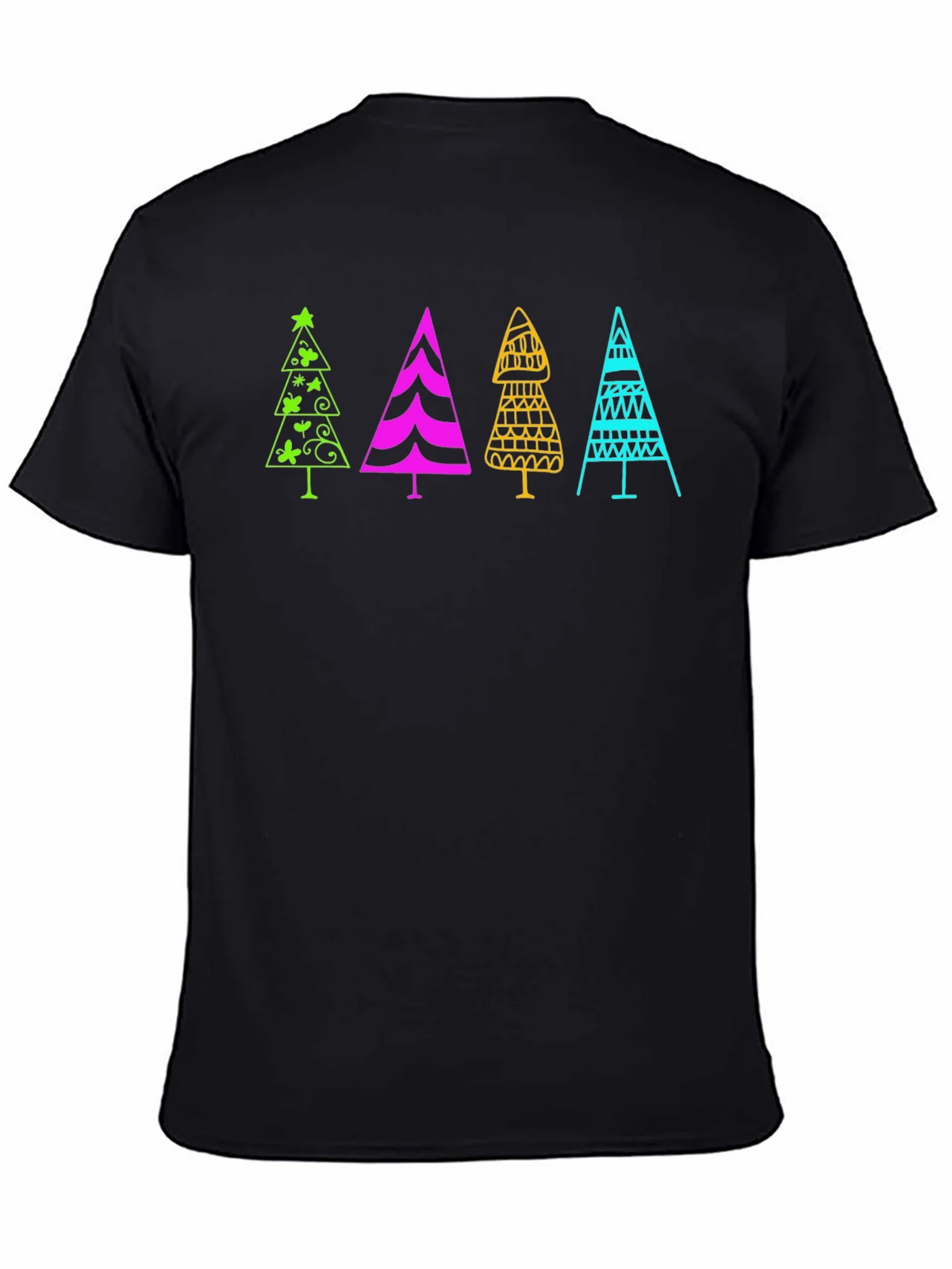 Fun Christmas Trees Black T-Shirt product image 4