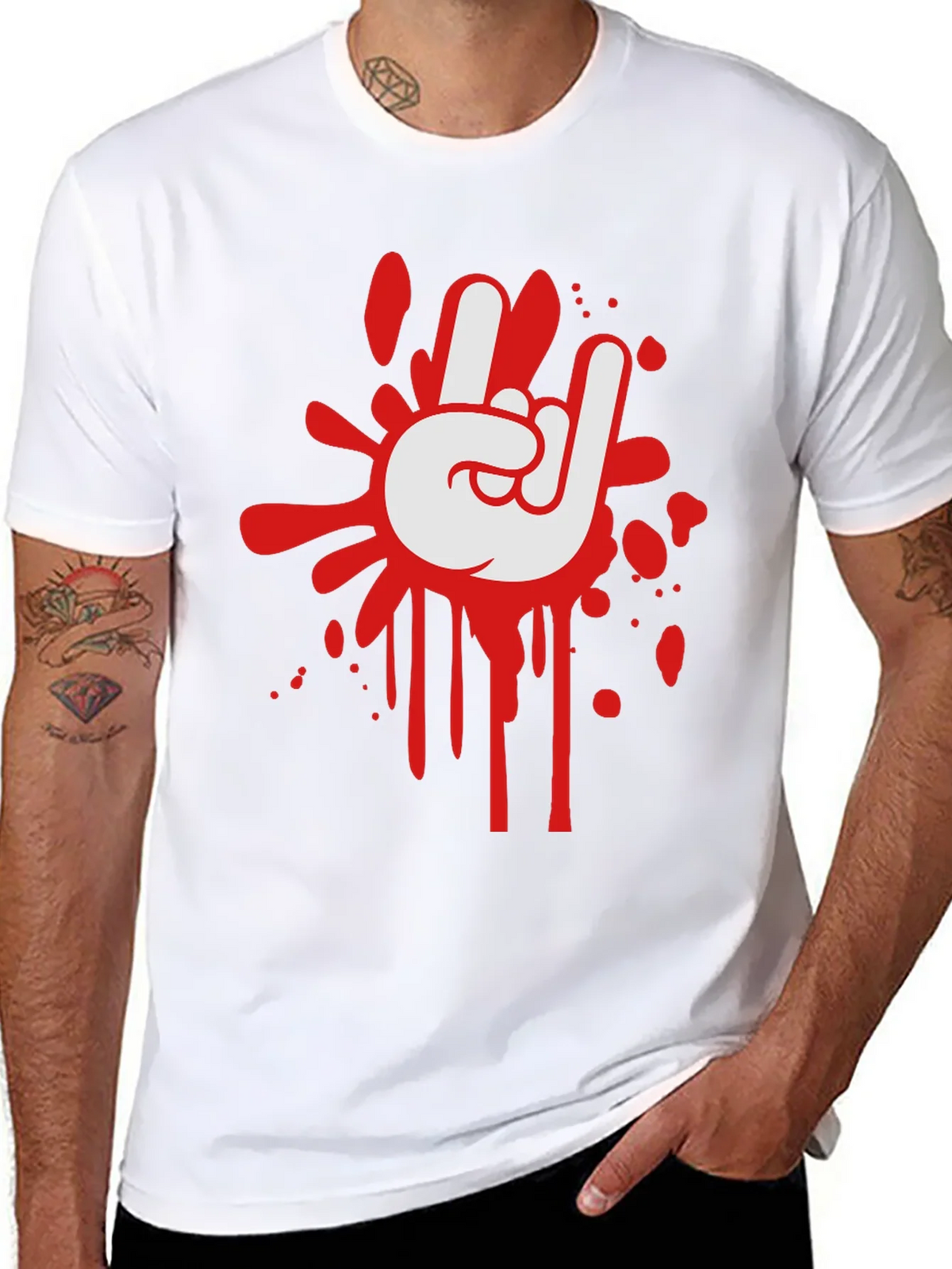 Rock On Graphic Black T-Shirt product image 7