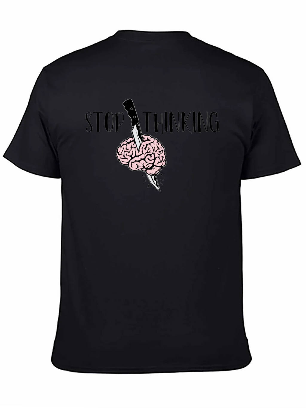 Stop Thinking Graphic T-Shirt - Brain Knife Tee product image 4