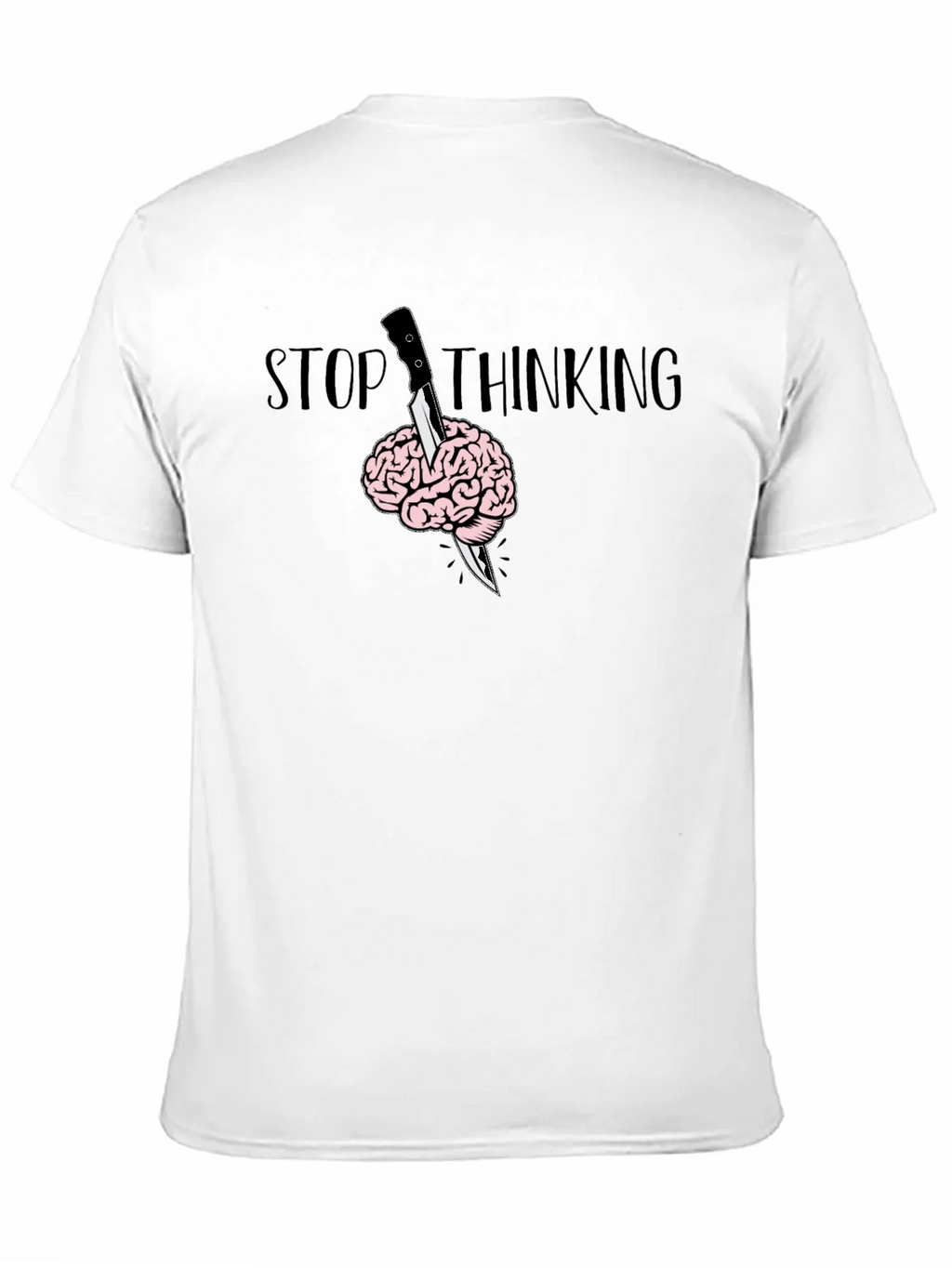 Stop Thinking Graphic T-Shirt - Brain Knife Tee product image 10