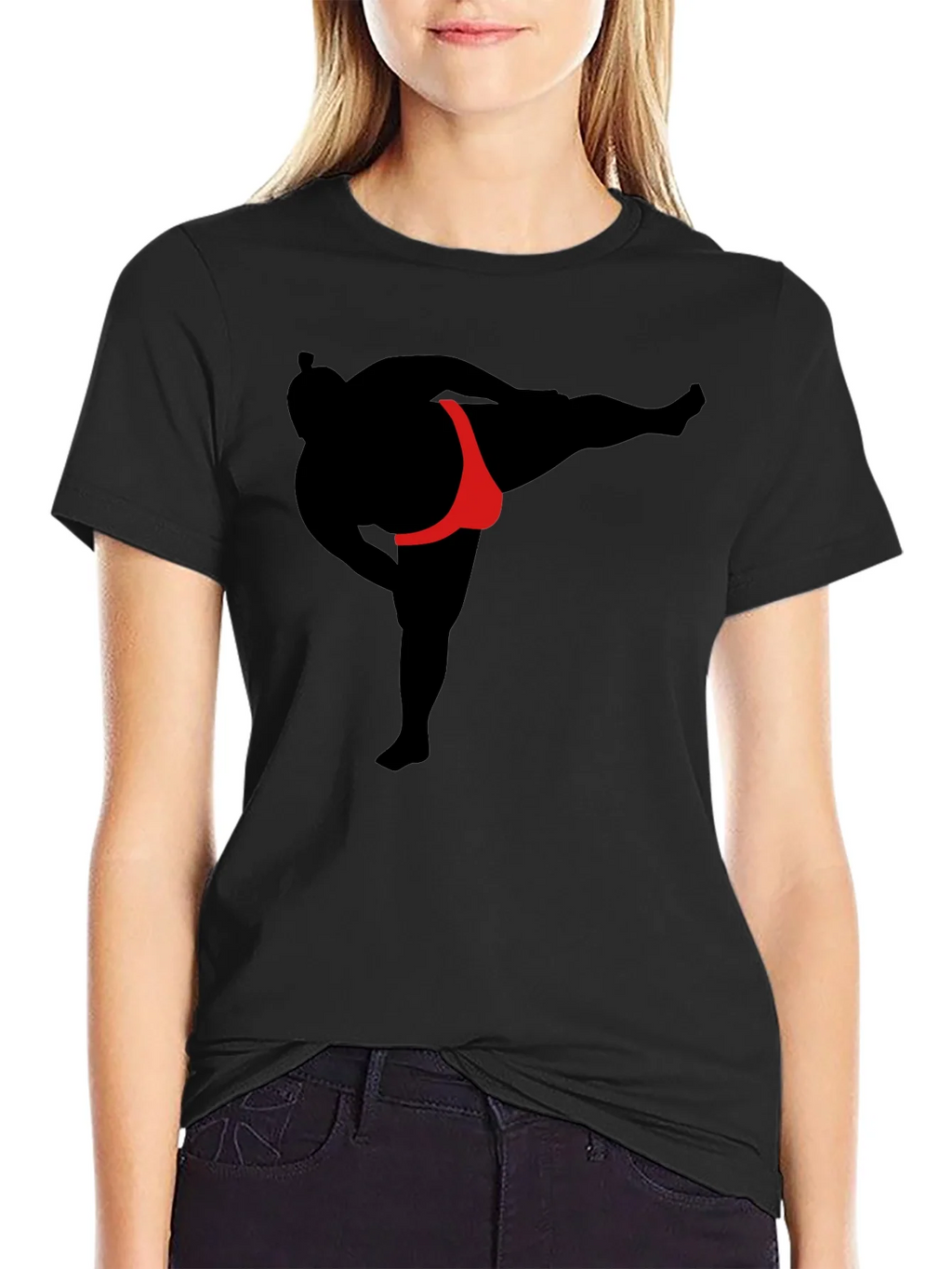 Sumo Wrestler Graphic T-Shirt - Black product image 1