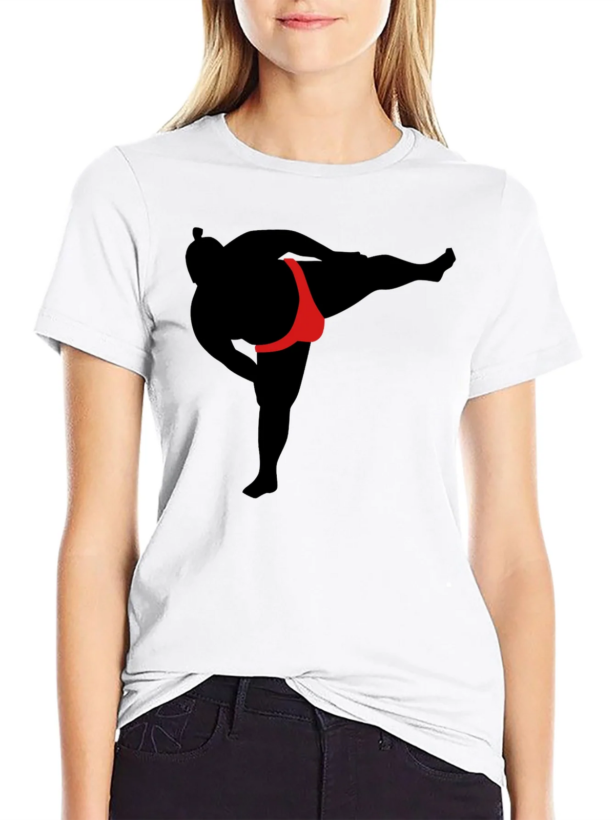 Sumo Wrestler Graphic T-Shirt - Black product image 4
