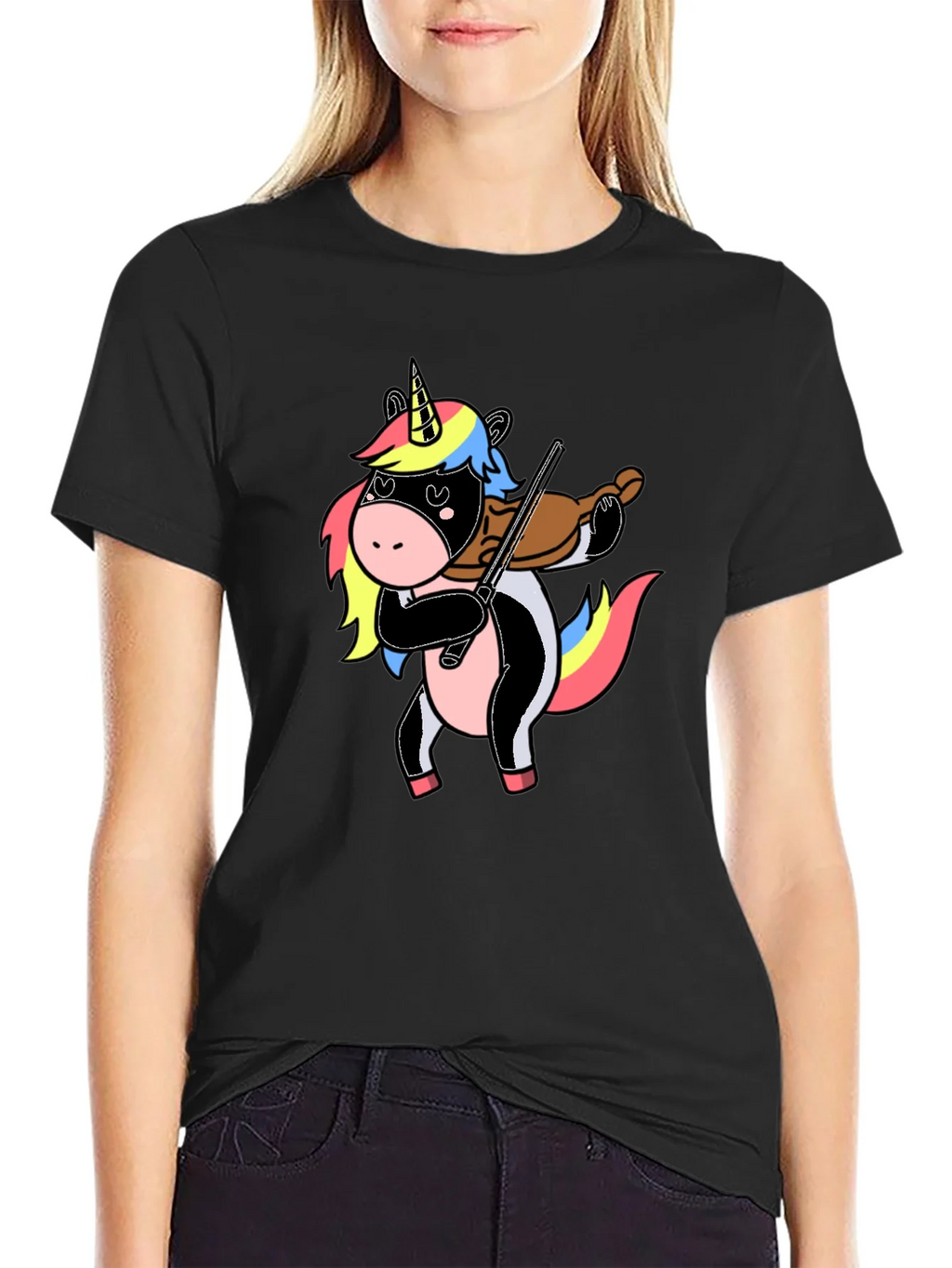 Unicorn Violin Player Graphic T-Shirt product image 2