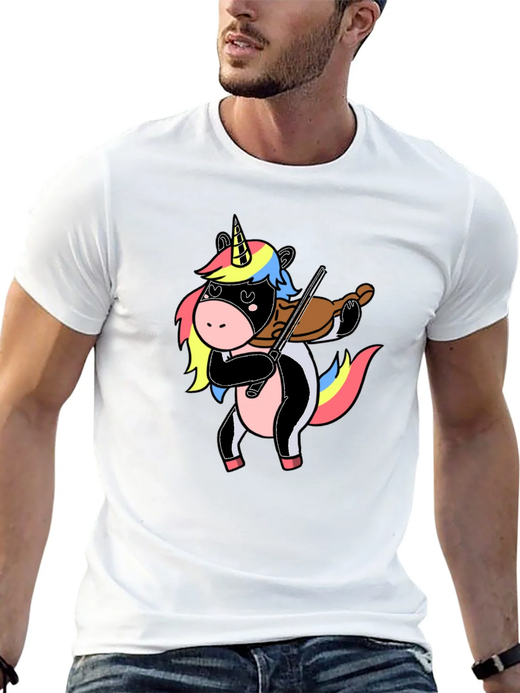 Unicorn Violin Player Graphic T-Shirt product image 12