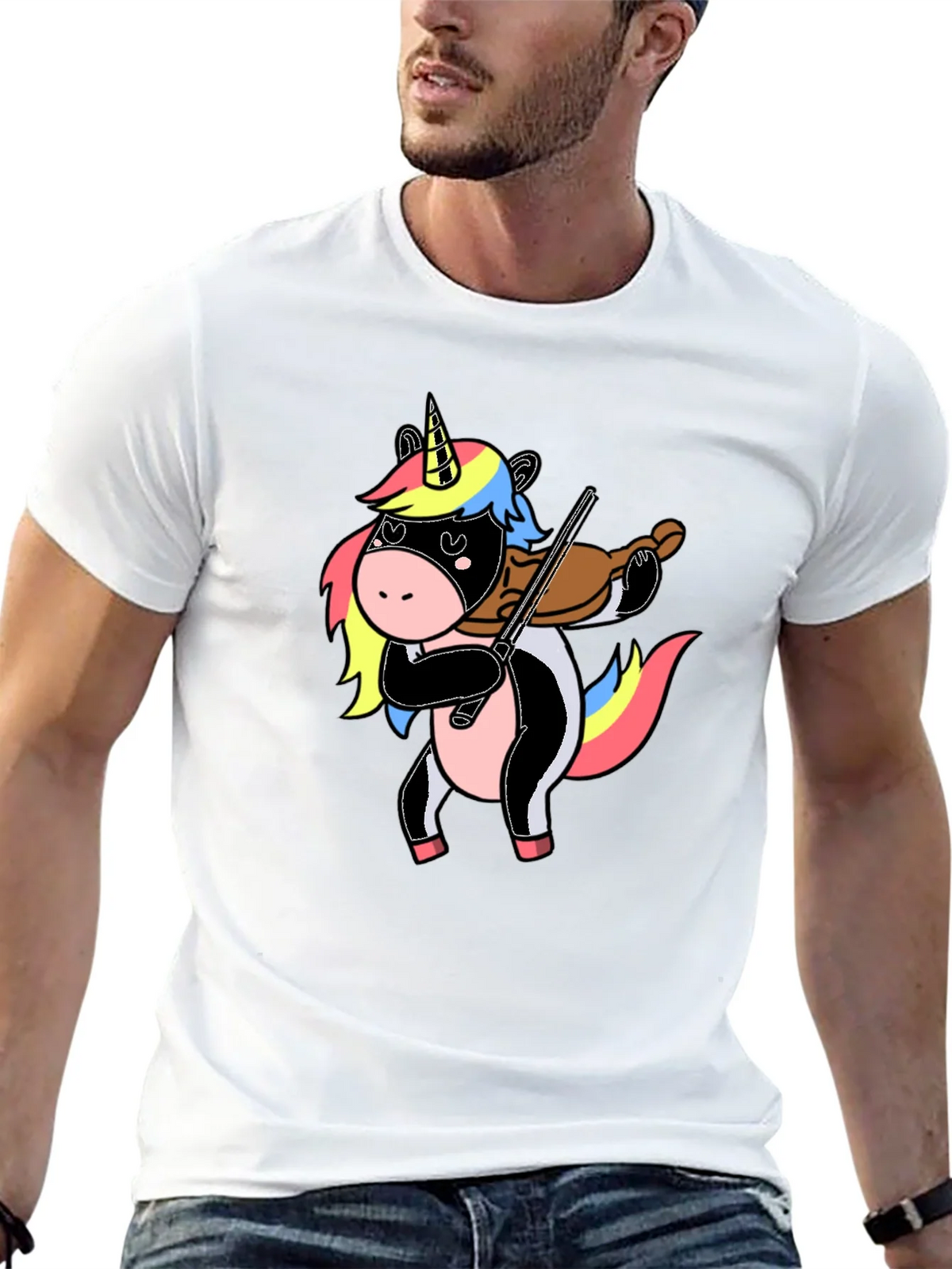 Unicorn Violin Player Graphic T-Shirt product image 12