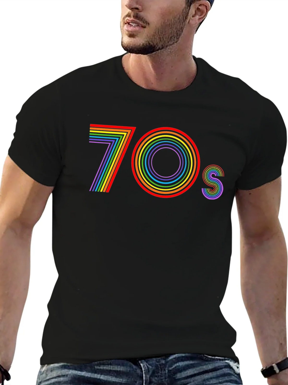 Retro 70s Rainbow T-Shirt - Vintage Style Tee product image 6