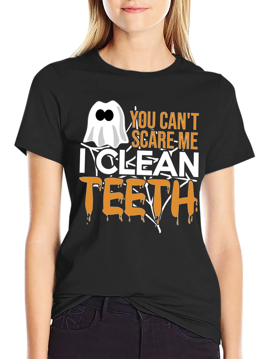 You Cant Scare Me I Clean Teeth Halloween T-Shirt product image 2