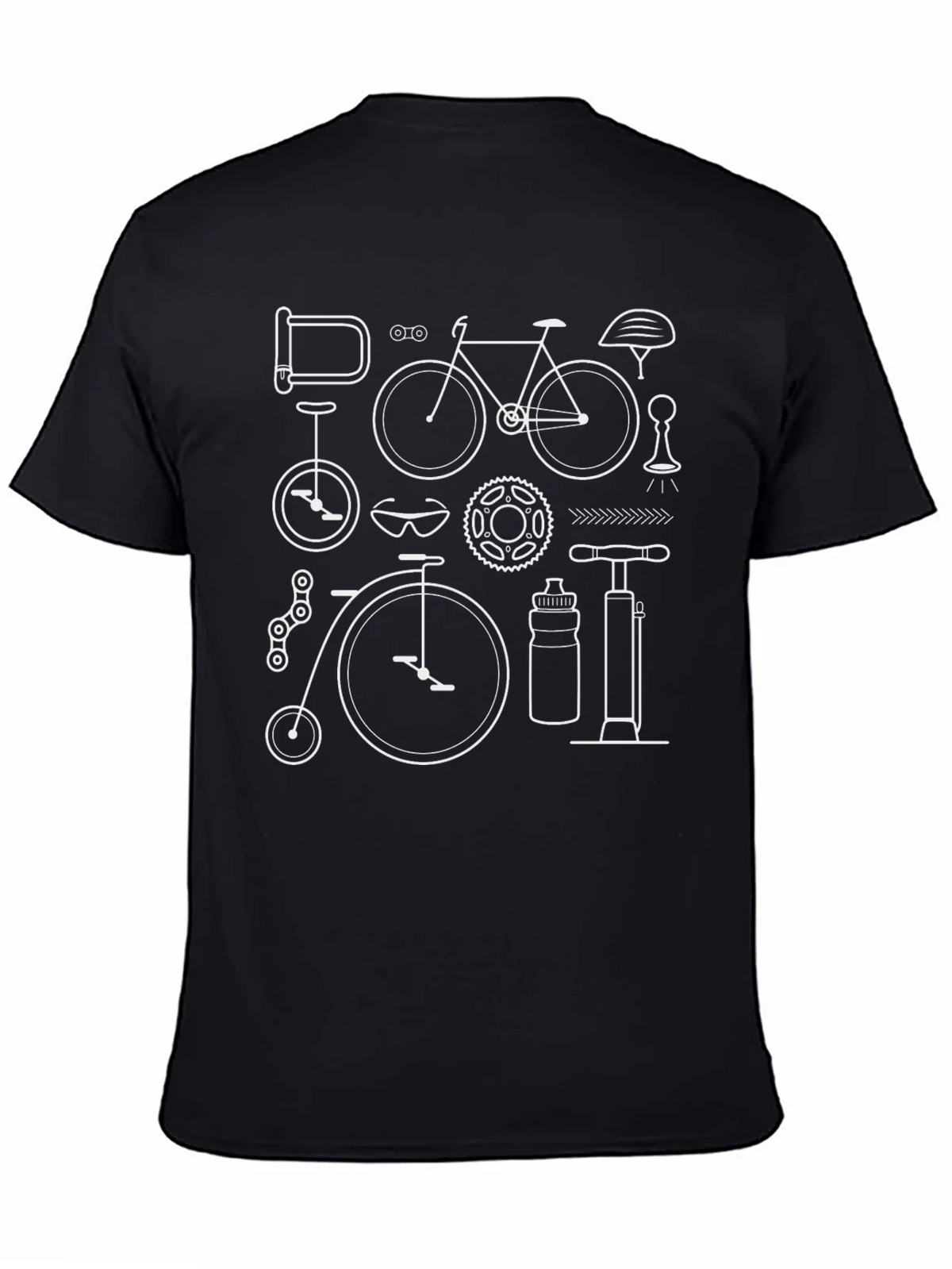Bike Parts Black Graphic Tee - Cycling Enthusiast Apparel product image 4