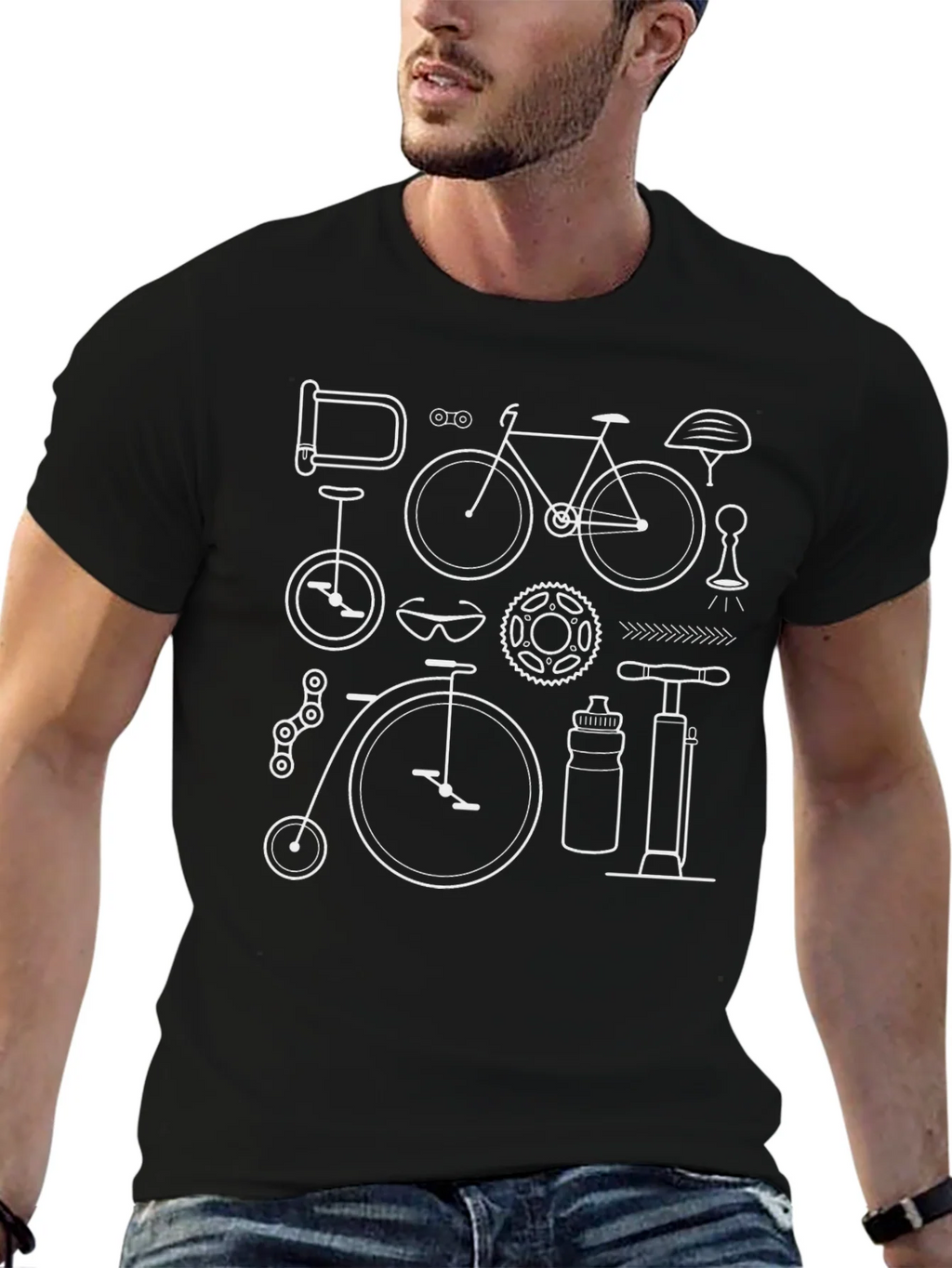 Bike Parts Black Graphic Tee - Cycling Enthusiast Apparel product image 6