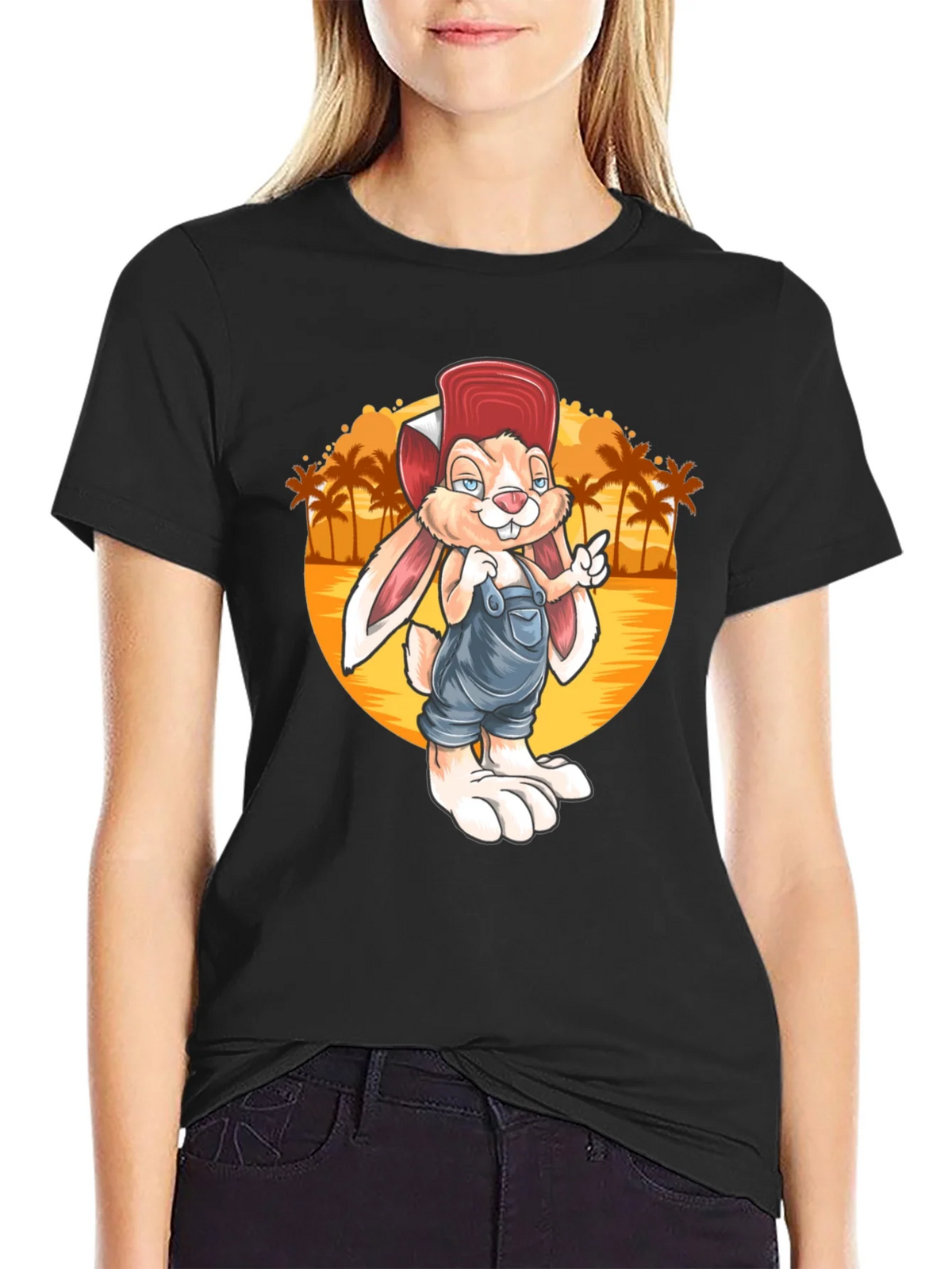 Cartoon Rabbit Graphic Tee - Retro Style product image 2