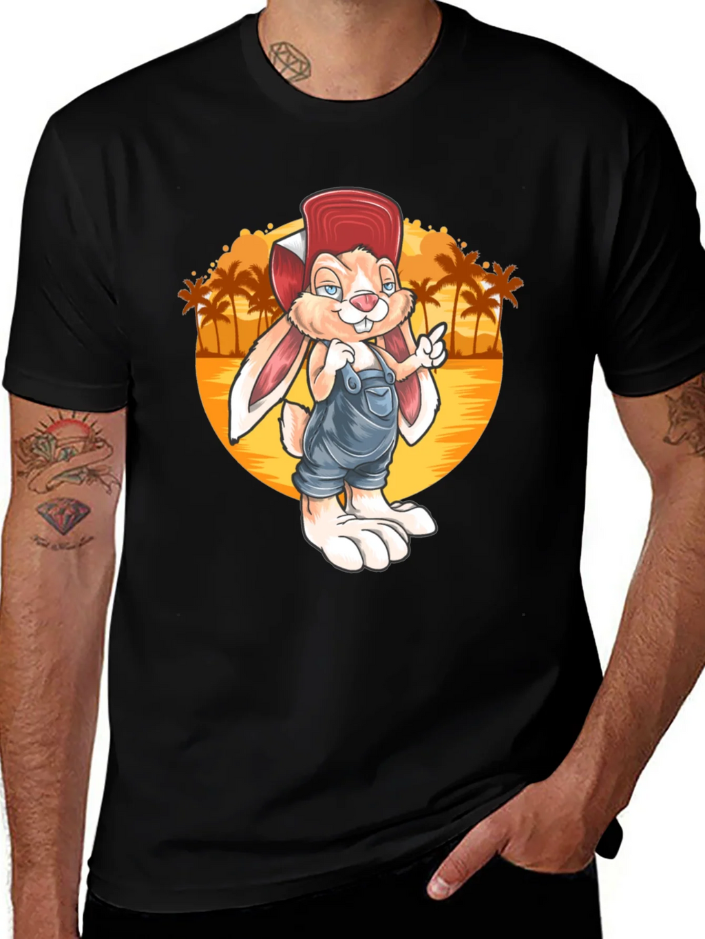 Cartoon Rabbit Graphic Tee - Retro Style product image 1