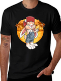 Cartoon Rabbit Graphic Tee - Retro Style product image 1