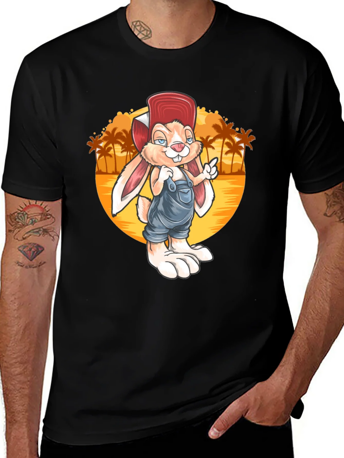 Cartoon Rabbit Graphic Tee - Retro Style product image 1