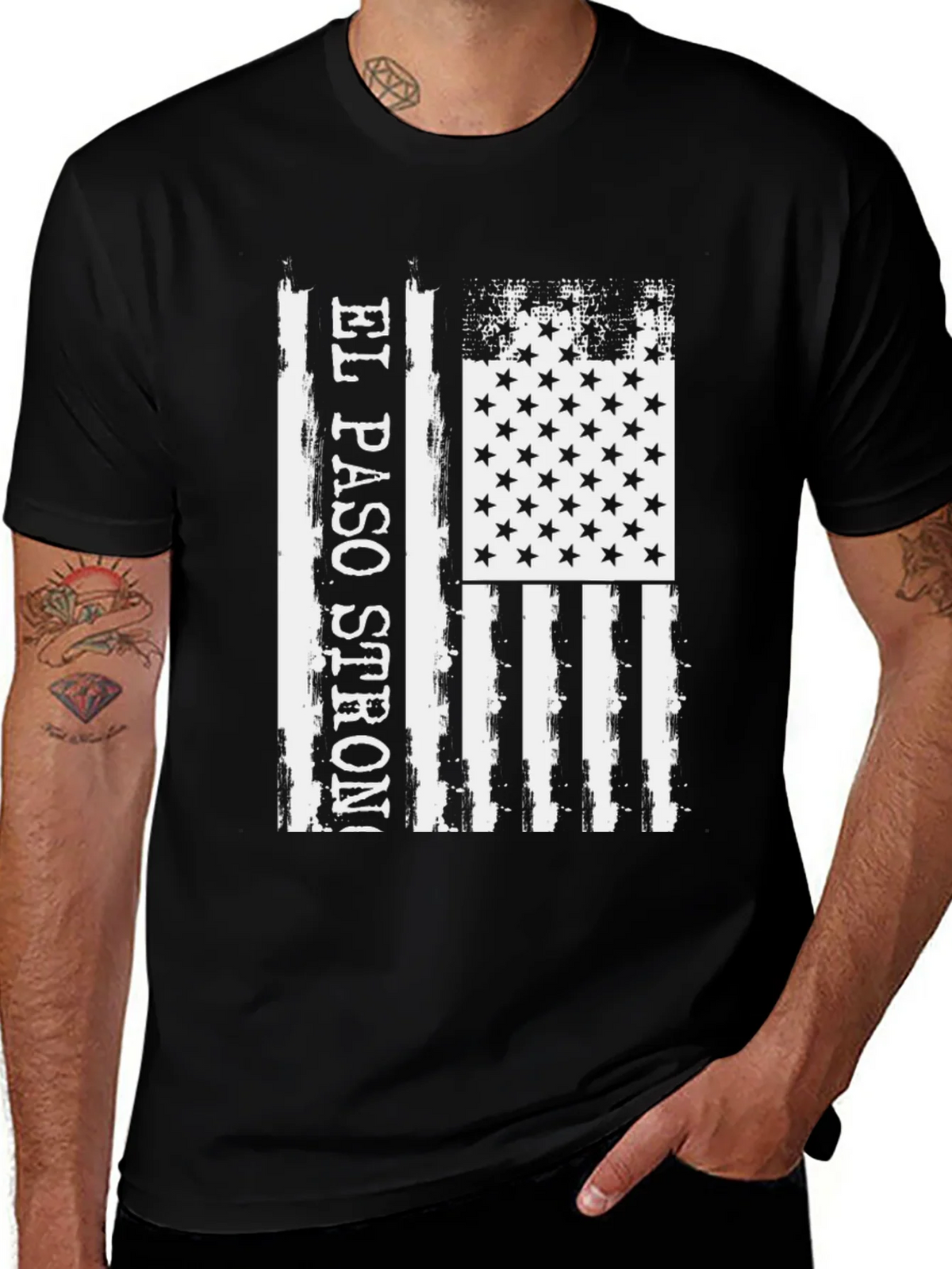 El Paso Strong American Flag Distressed T-Shirt product image 1