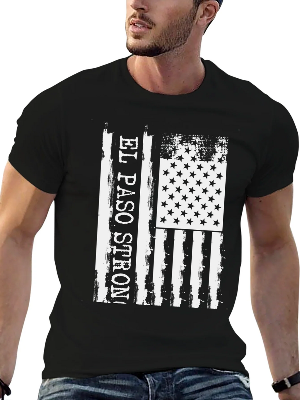 El Paso Strong American Flag Distressed T-Shirt product image 6