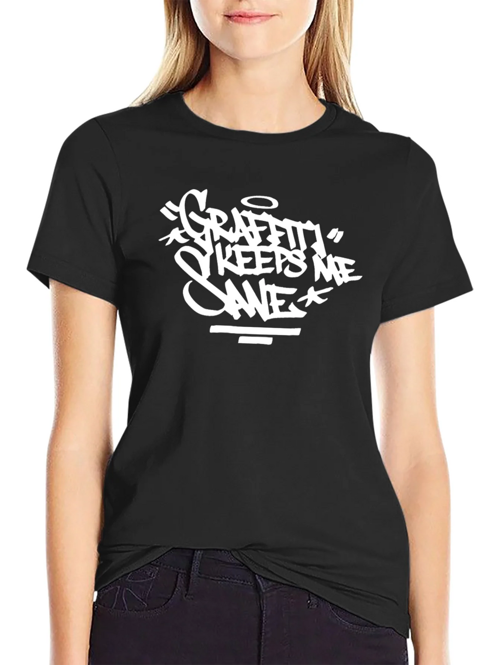 Graffiti Keeps Me Sane Black T-Shirt product image 2