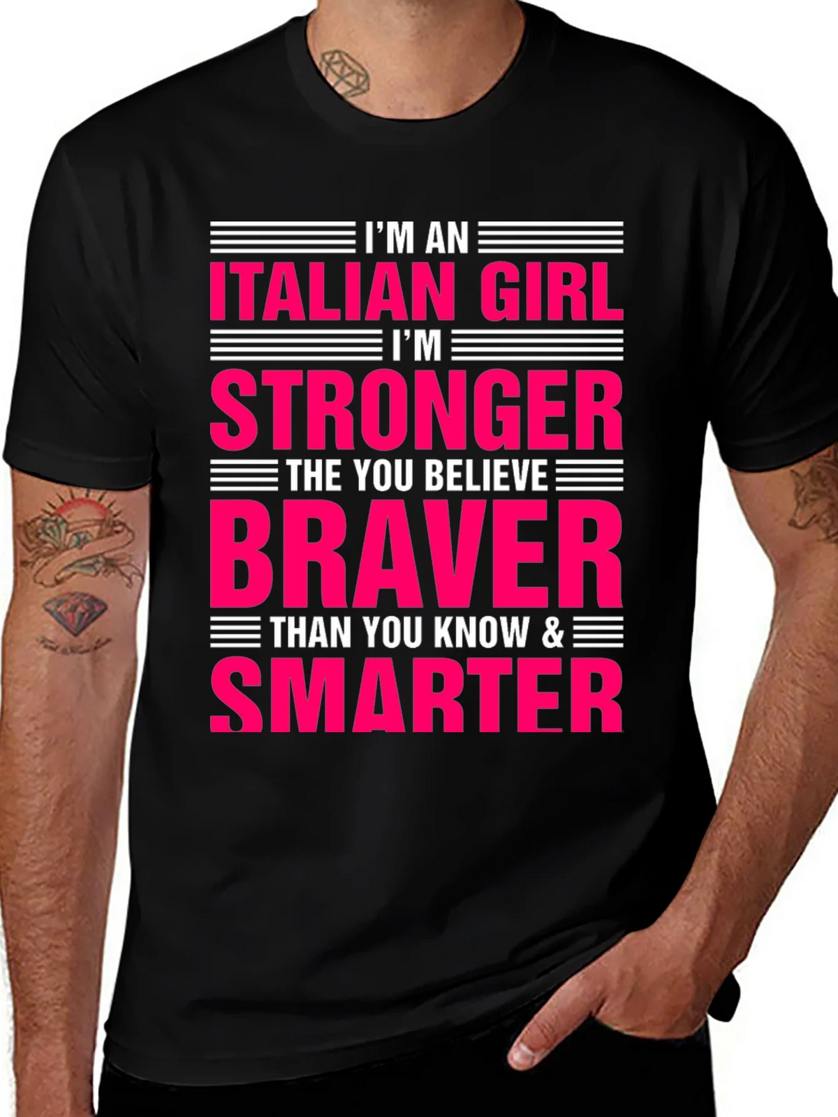 Italian Girl Stronger Braver Smarter T-Shirt product image 1