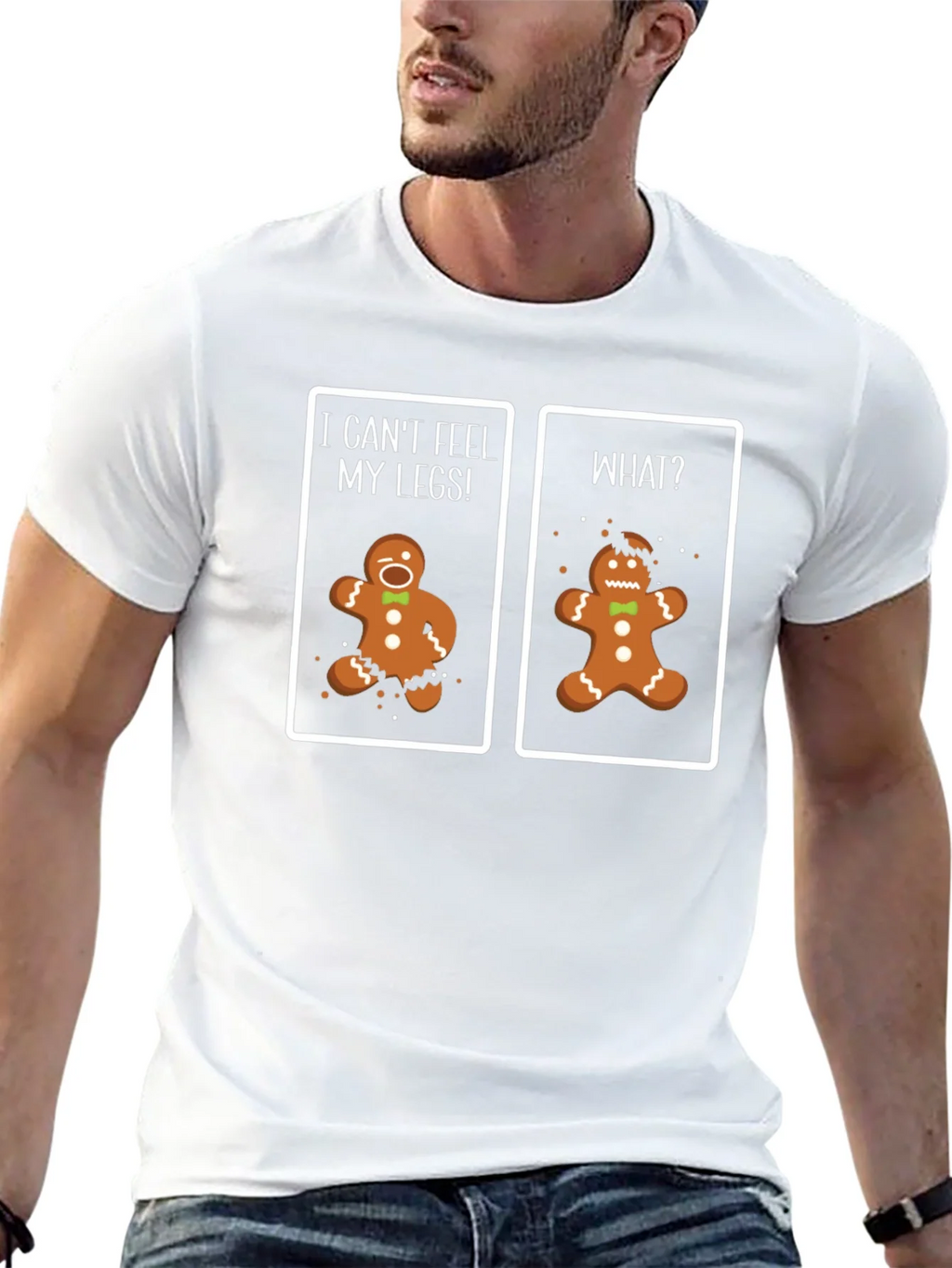 Funny Gingerbread Man T-Shirt - Cant Feel My Legs! product image 8