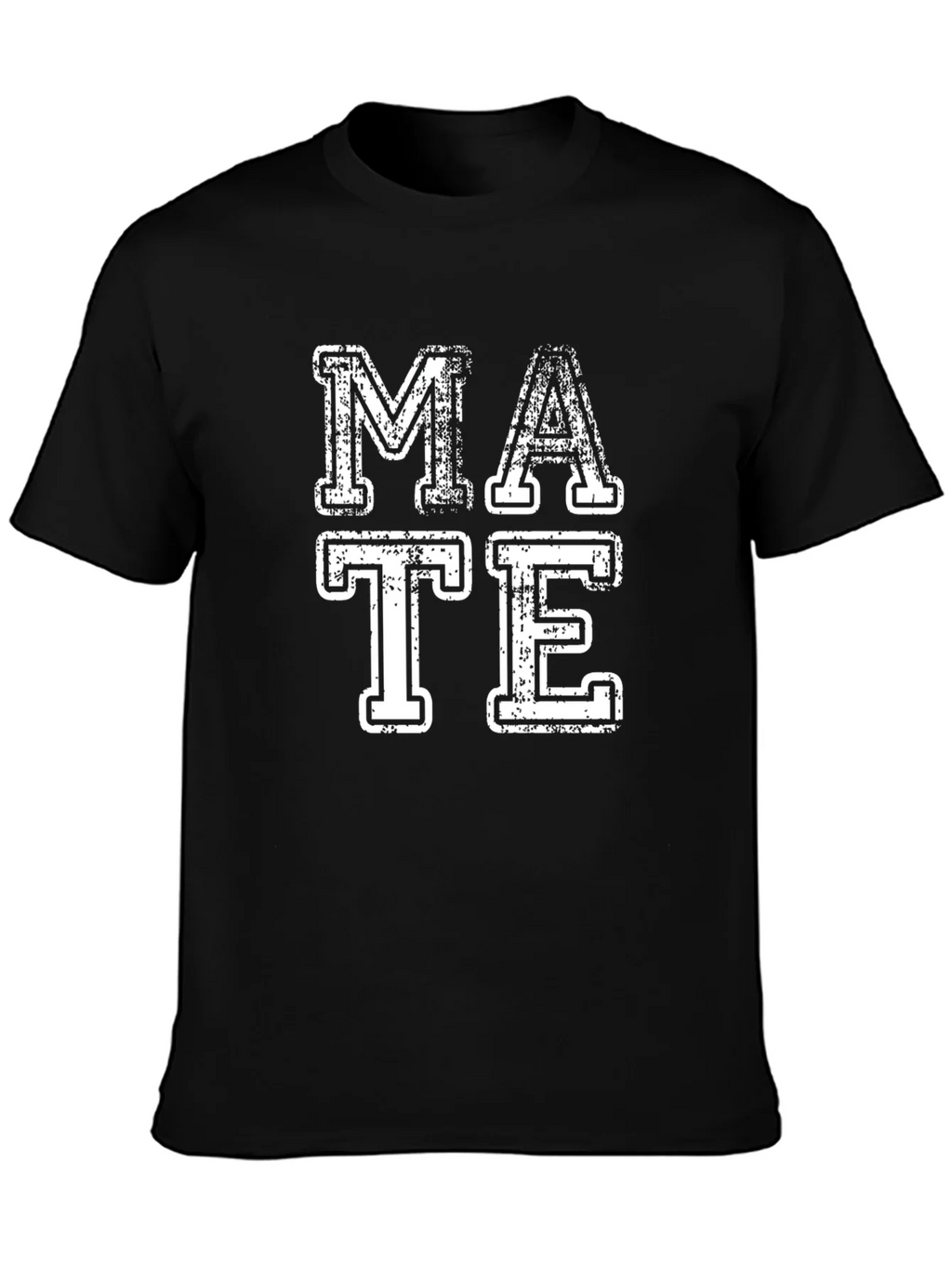 Retro MATE Graphic Print Black Crew Neck T-Shirt product image 3