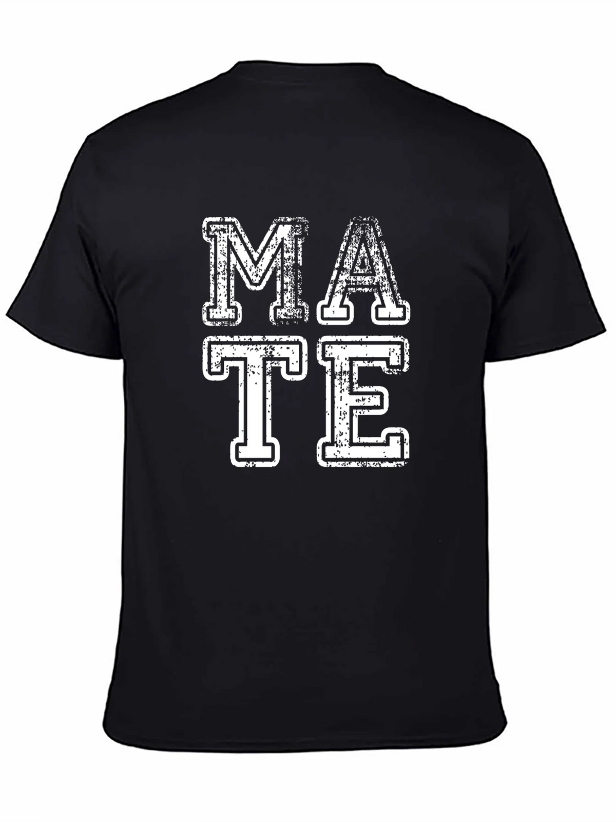 Retro MATE Graphic Print Black Crew Neck T-Shirt product image 4
