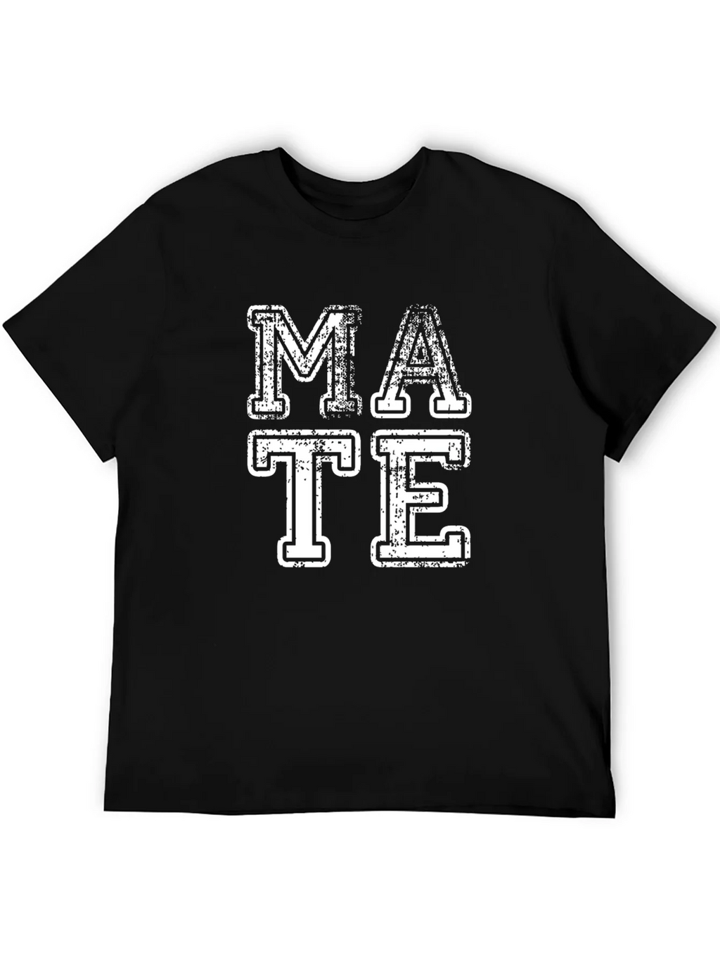 Retro MATE Graphic Print Black Crew Neck T-Shirt product image 5