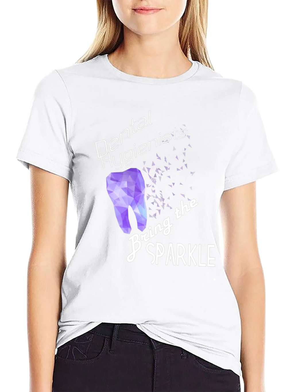 Dental Hygienist Sparkle T-Shirt - Black product image 6